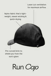 Run Cap (UV Protection) in Black Sesame