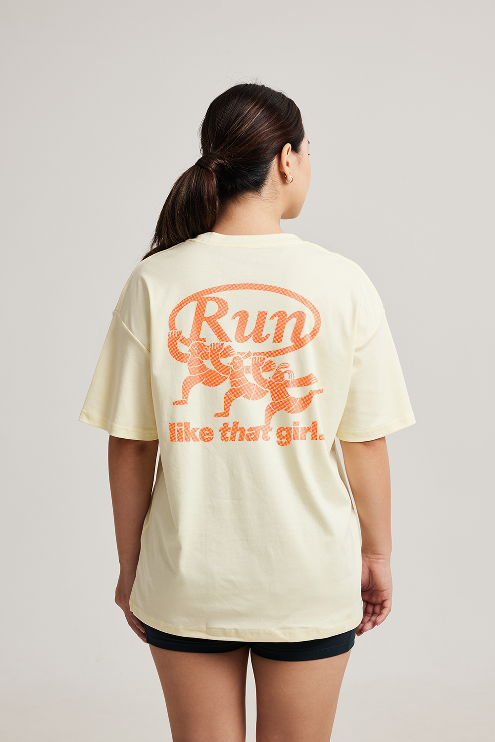 Graphic Oversized Tee in Sunshine (Run Like That Girl)