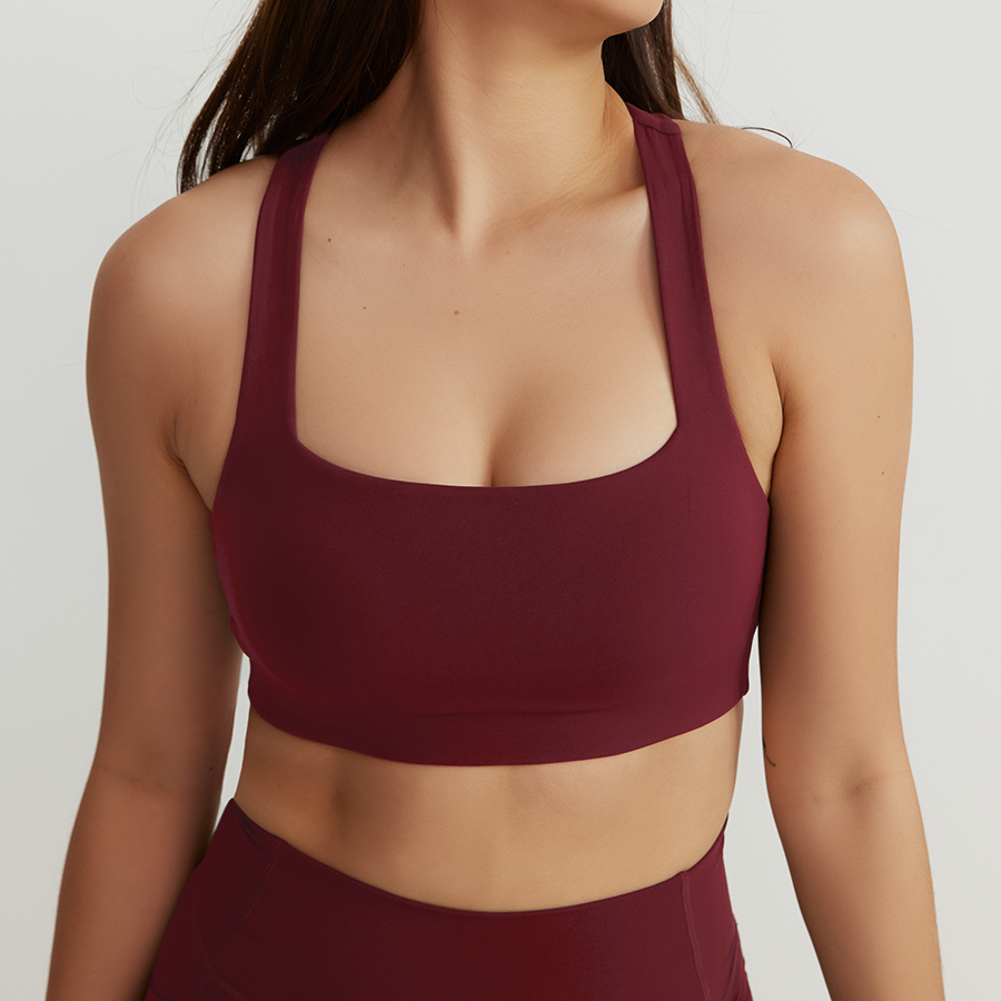 Boxy Bra in Dark Cherry