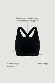 Clasp Bra (High Neck) in Black Sesame