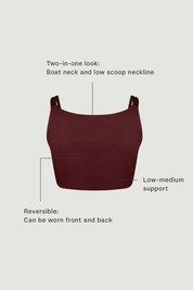 Reversible Boat Neck Bra in Dark Cherry