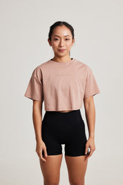 Oversized Crop Tee in Clay