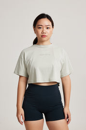 Oversized Crop Tee in Slate